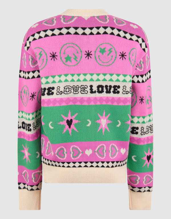 Bedruckte Strickjacke Off White SHOEBY GIRLS