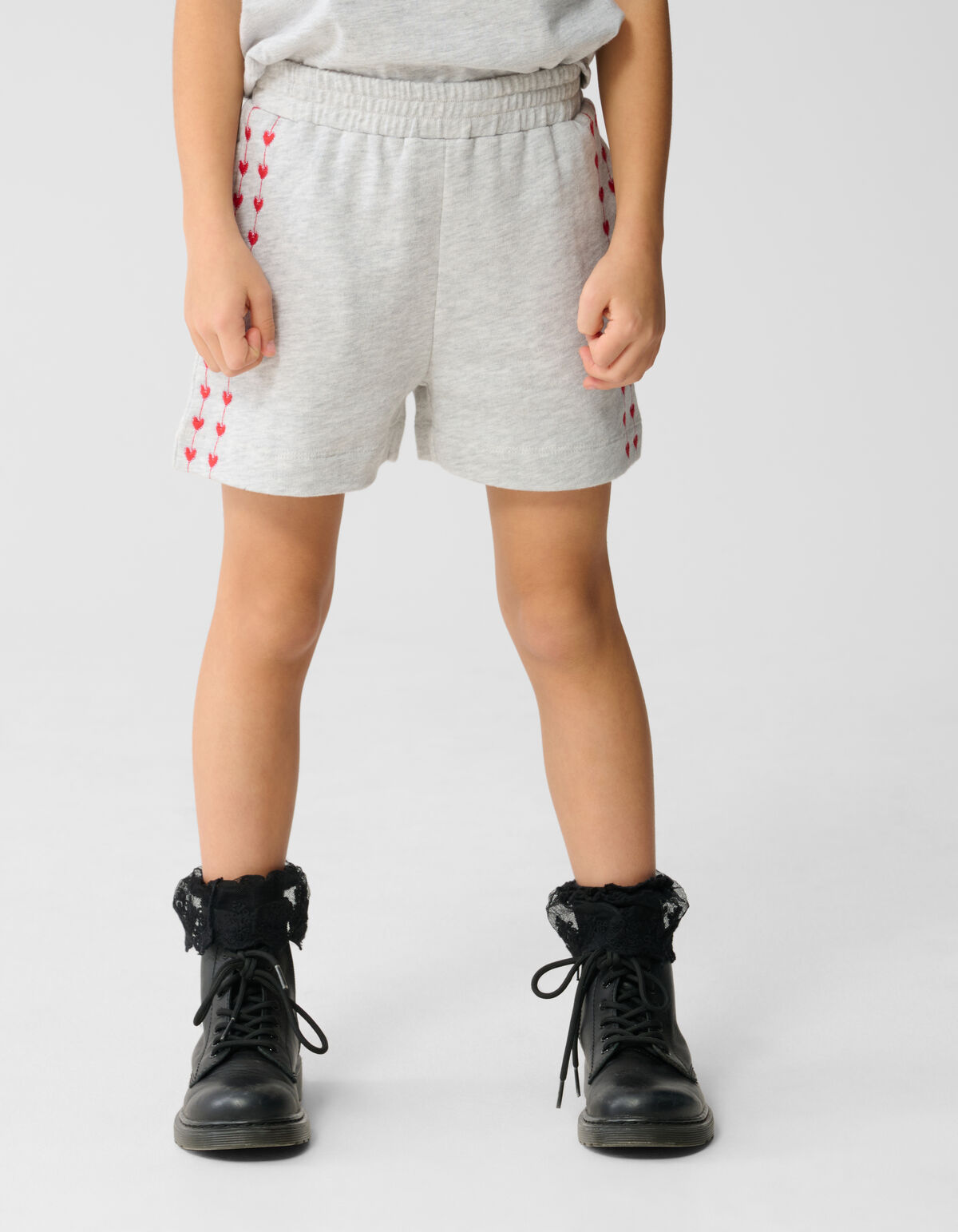 Heart Sweat Short Hellgrau SHOEBY GIRLS