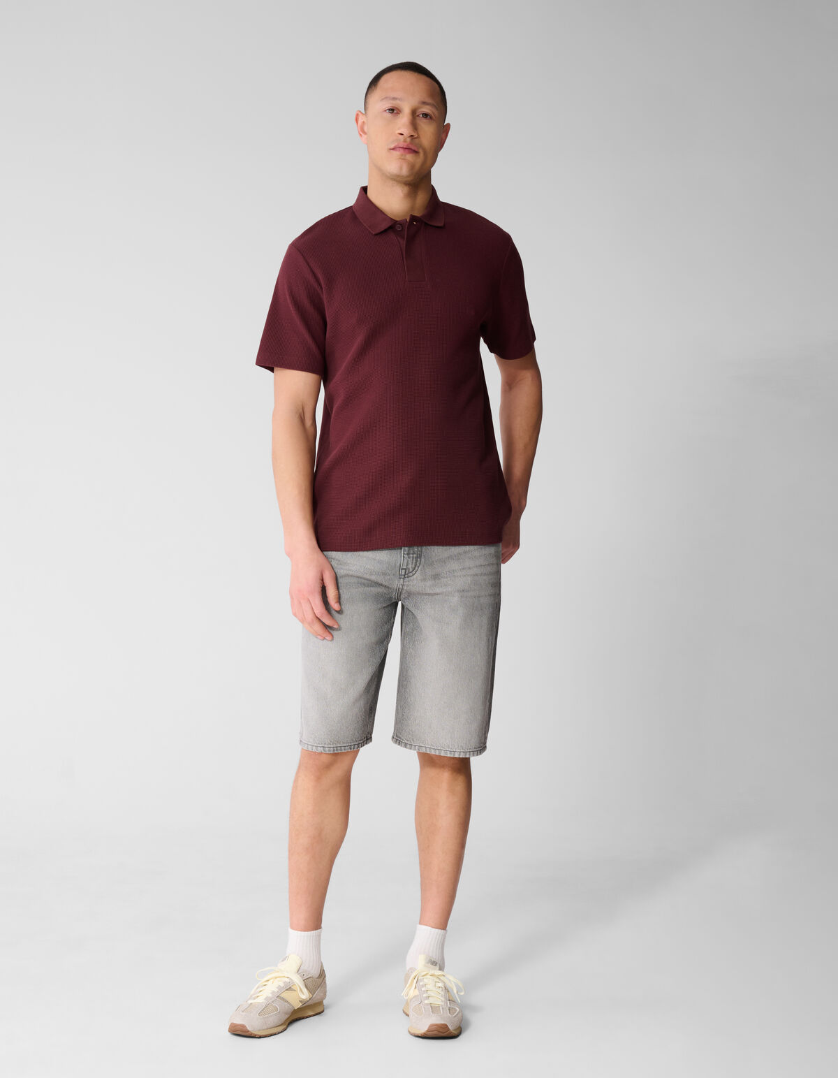 Relaxed Fit Denim Shorts Grau SHOEBY MEN