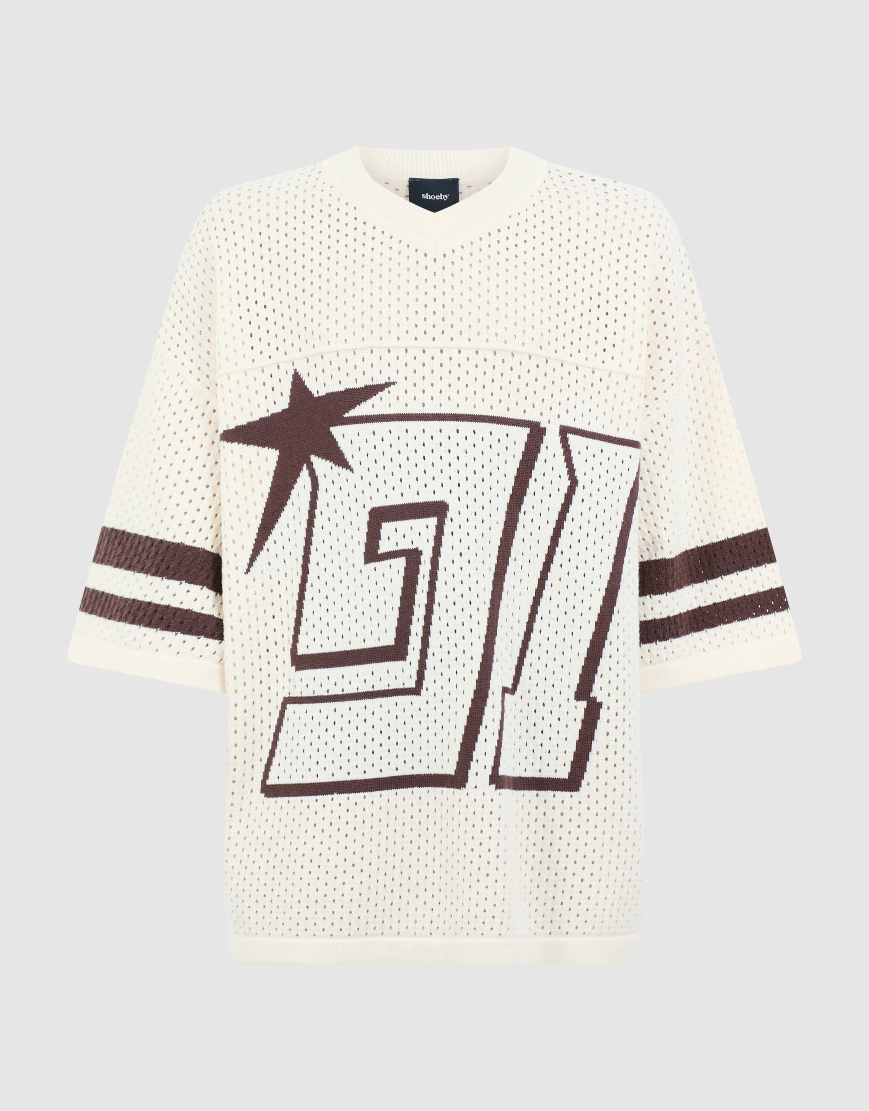 Sportliches Mesh-T-Shirt in Gebrochenwei&szlig; SHOEBY BOYS