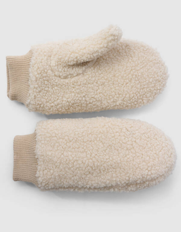 Teddy-F&auml;ustlinge Beige SHOEBY ACCESSOIRES