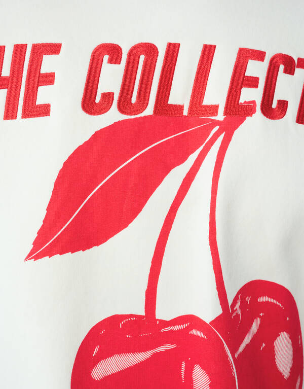 &Uuml;bergro&szlig;er Pullover mit Kirschmotiv Gebrochenes We SHOEBY WOMEN