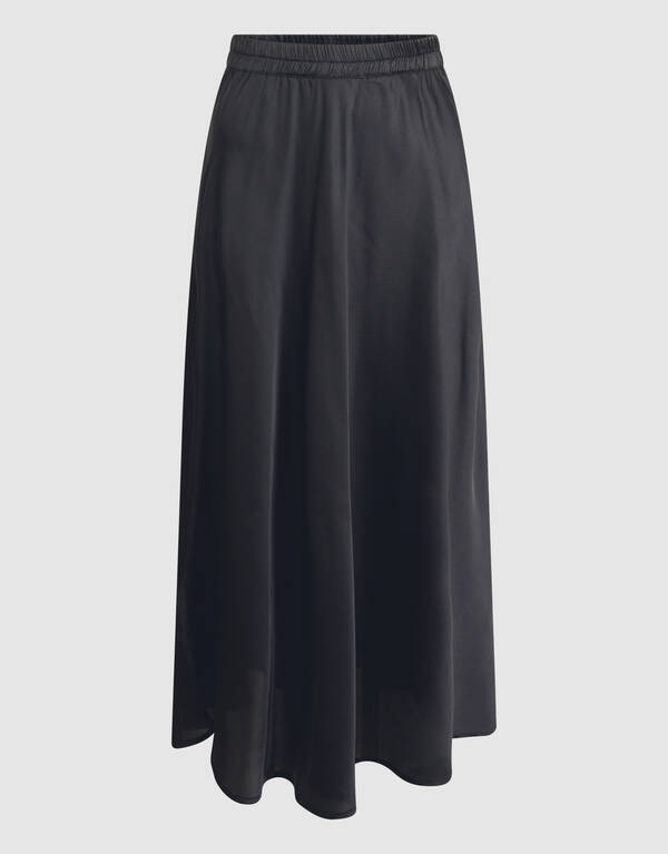 Satijnen Maxi Rok Zwart SHOEBY WOMEN