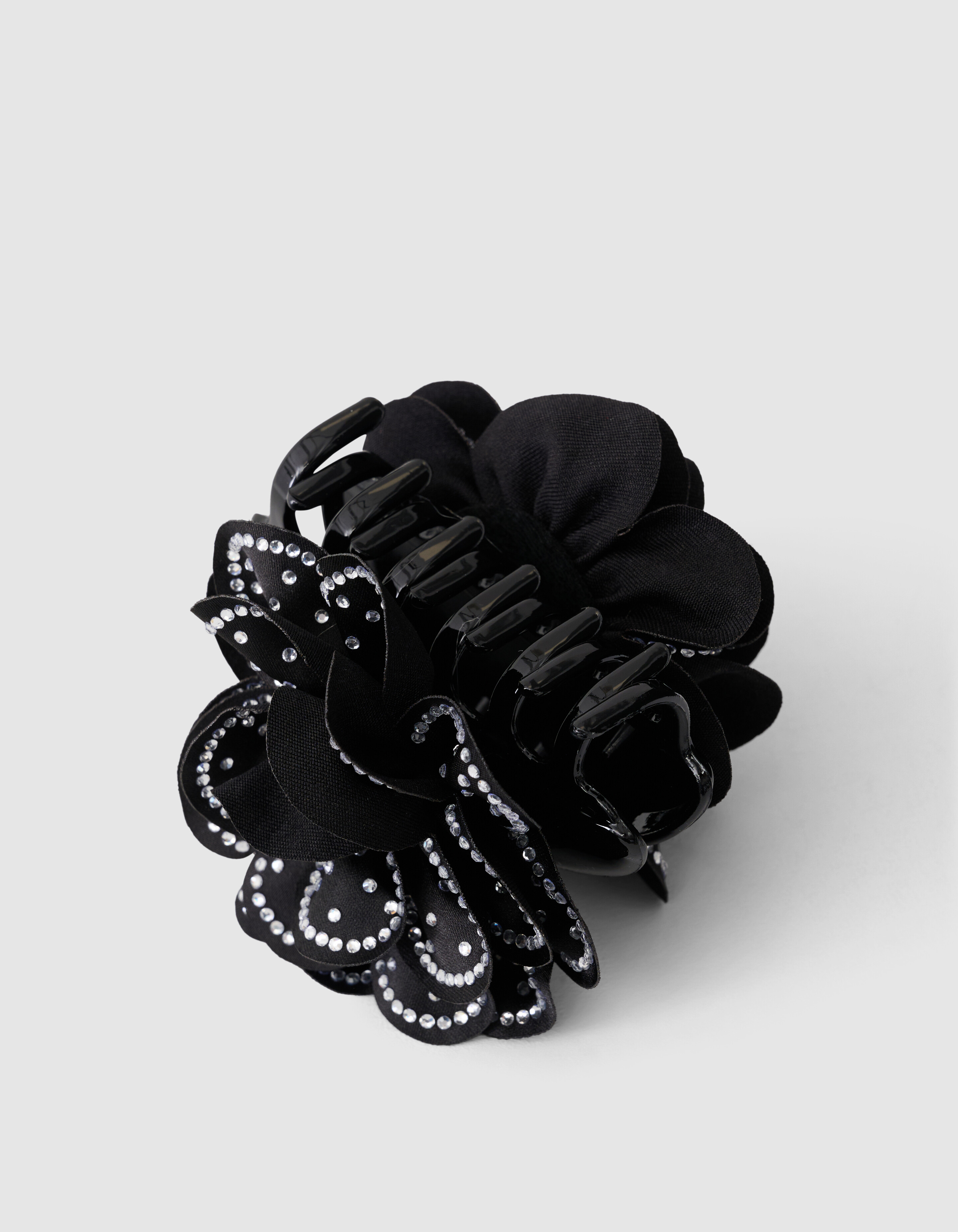 Strass Blume Haarspange Schwarz SHOEBY ACCESSOIRES