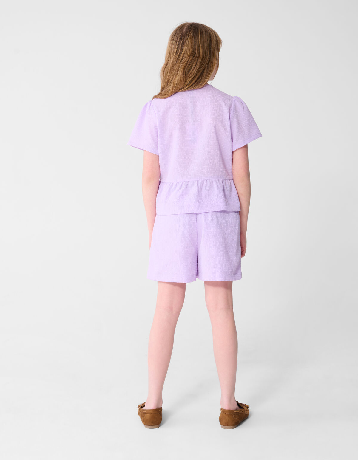Schleifenstreifen-Bluse Helllila SHOEBY GIRLS