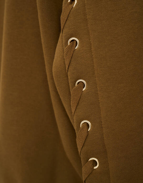 Pullover mit Schn&uuml;rung in Khaki SHOEBY WOMEN