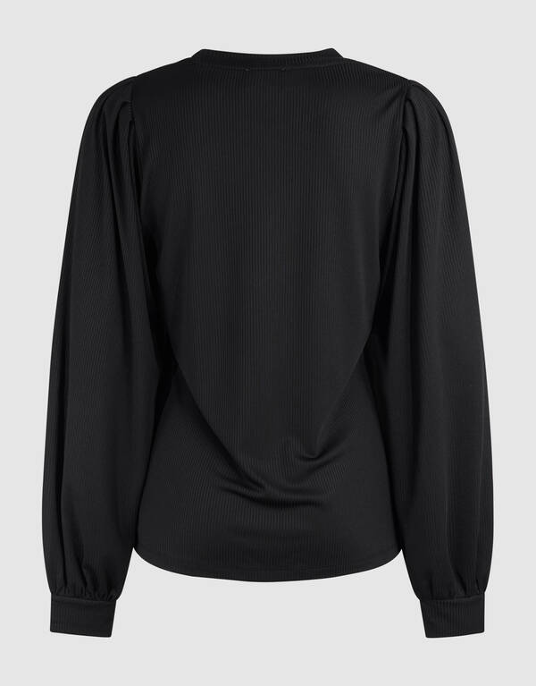 Rippstrick-Oberteil Schwarz SHOEBY WOMEN