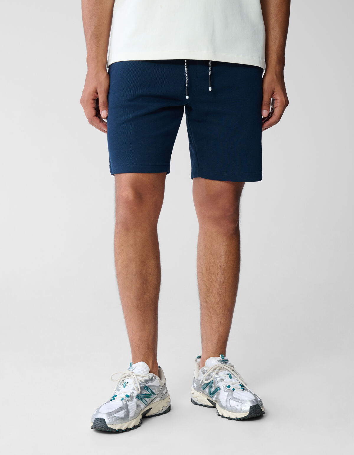 Piqu&eacute; Logo Shorts Blau SHOEBY MEN