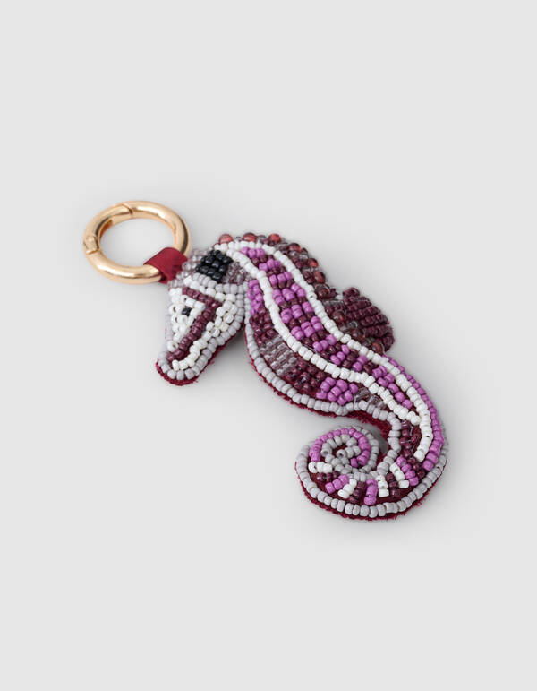 Perlen-Seepferdchen Taschenanh&auml;nger Dunkelrot SHOEBY ACCESSOIRES