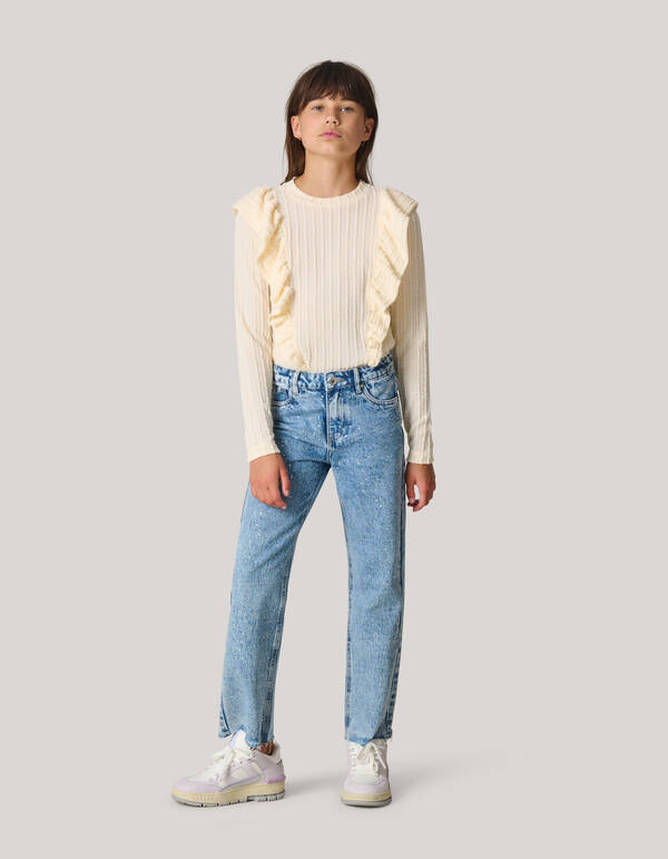 Wide Leg Jeans mit Strasssteinen Mediumstone SHOEBY GIRLS