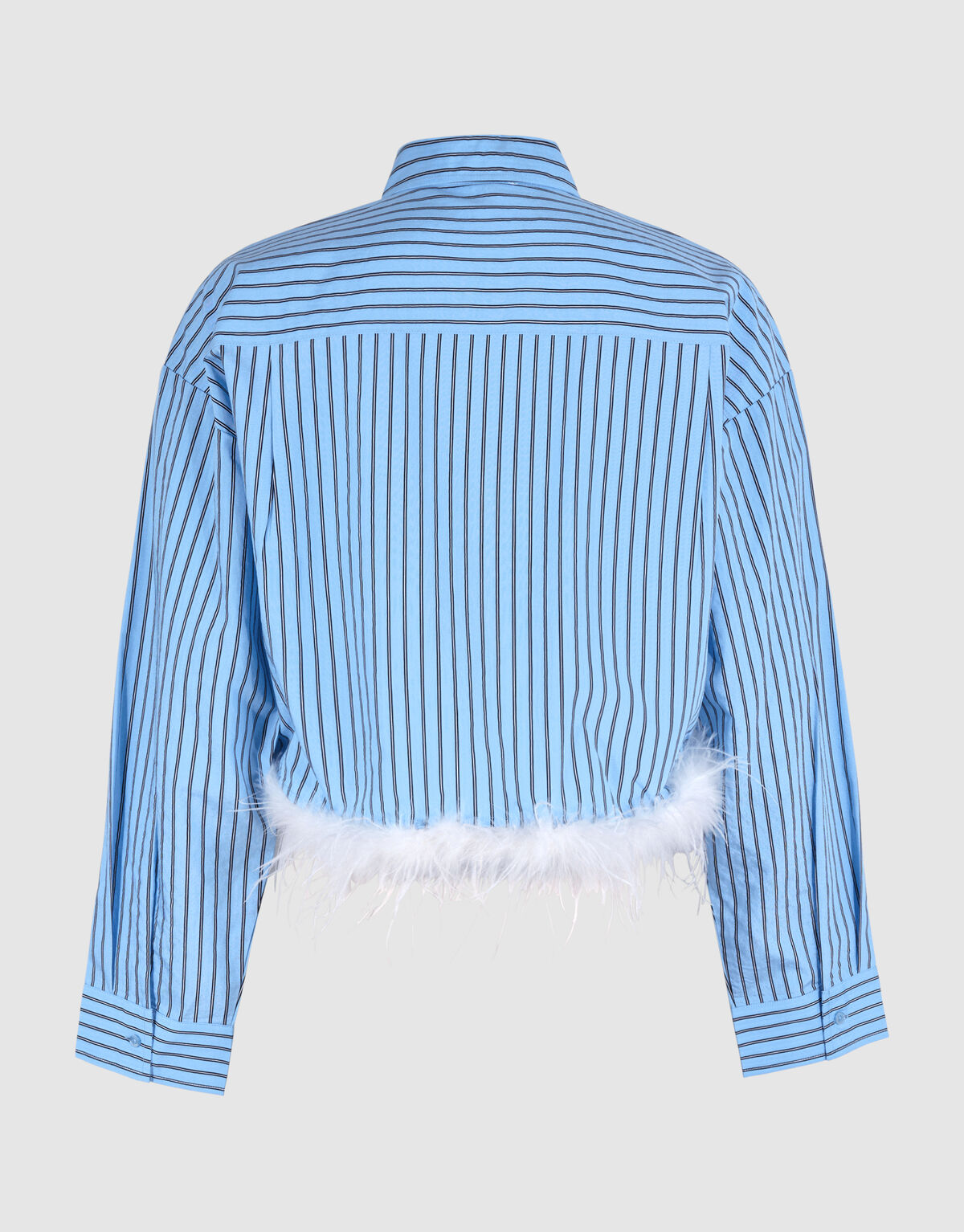 Gekürzte Bluse mit Federn Hellblau SHOEBY WOMEN