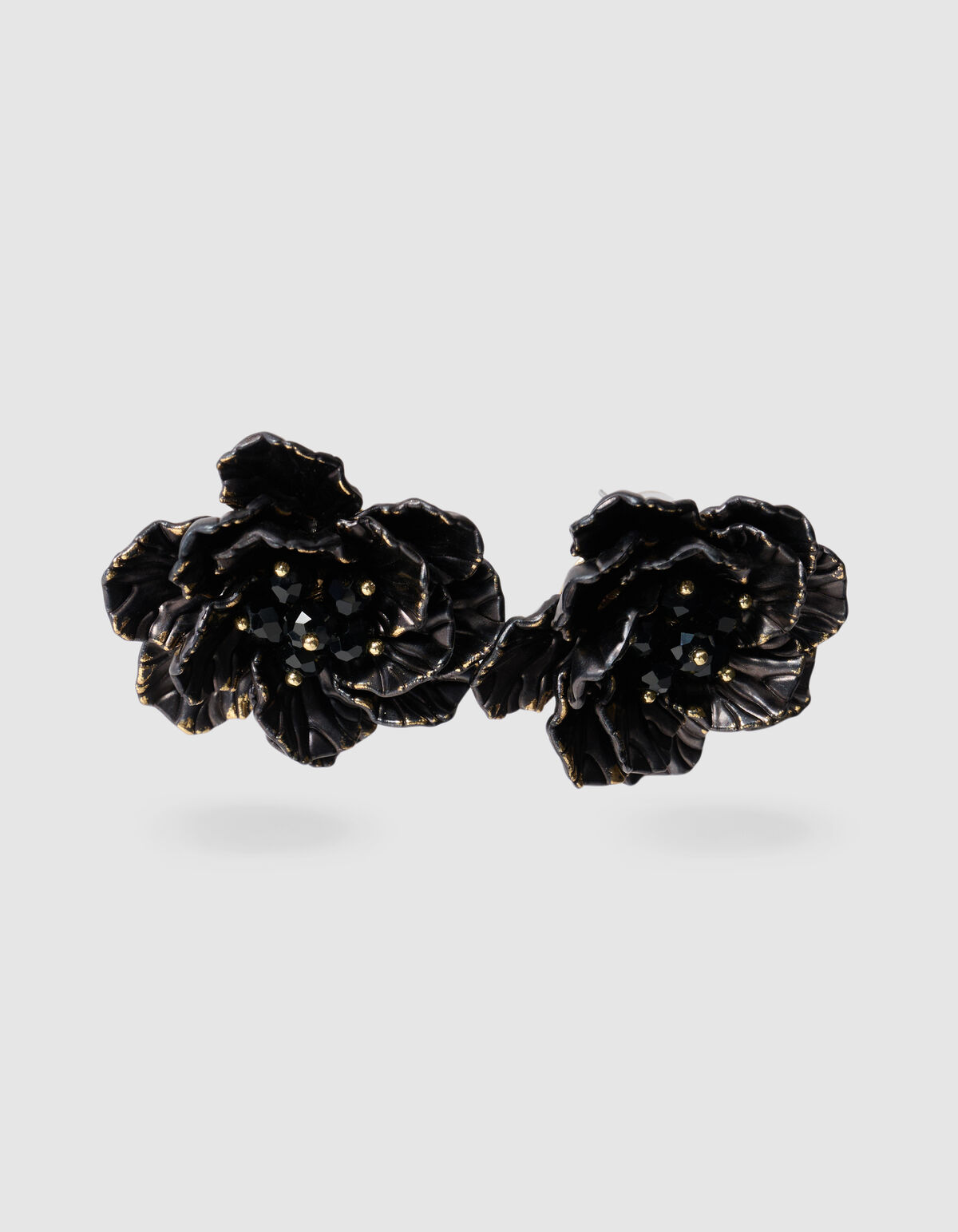 Blumenohrringe Schwarz SHOEBY ACCESSOIRES