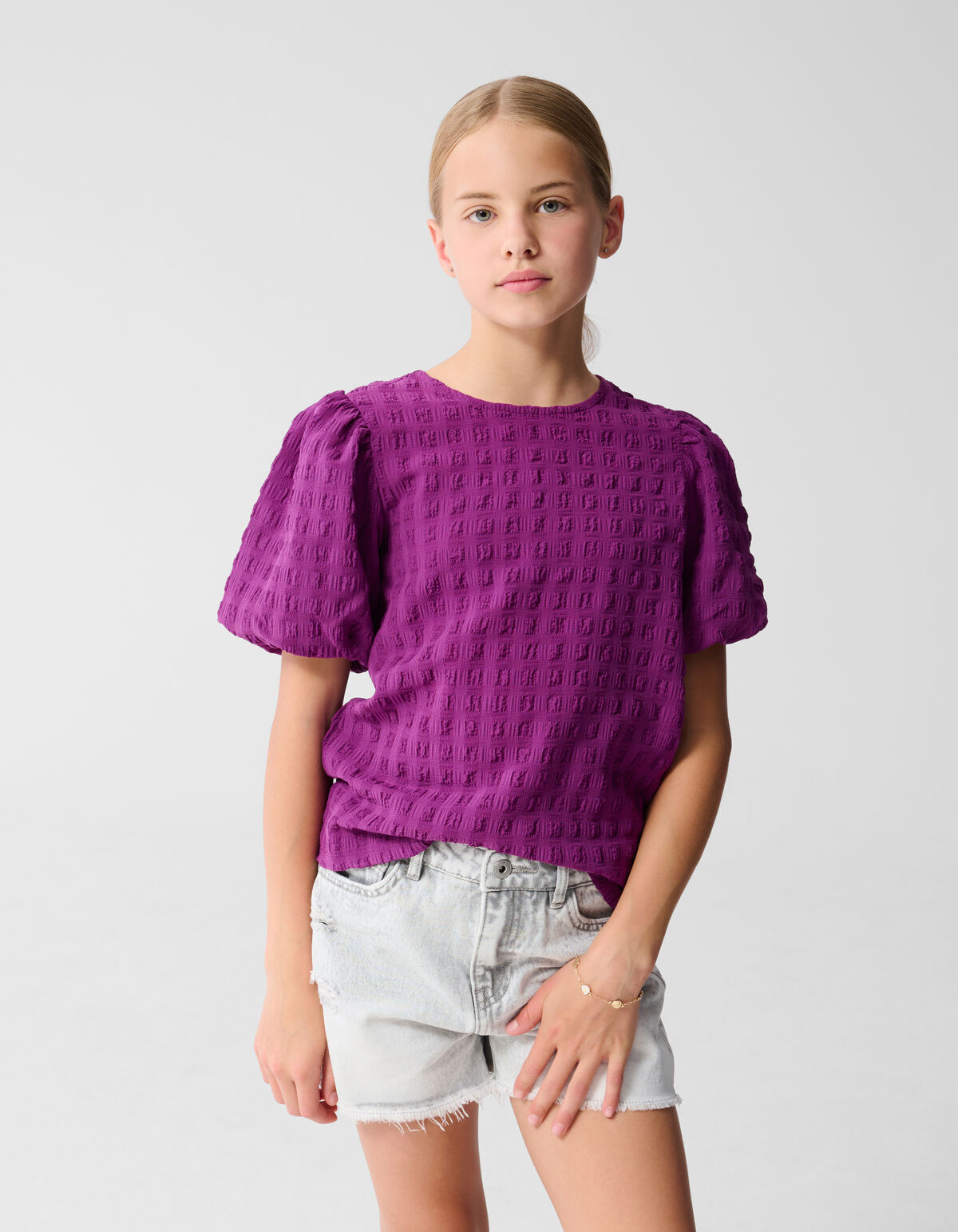 Crinkle Bow Top Lila SHOEBY GIRLS