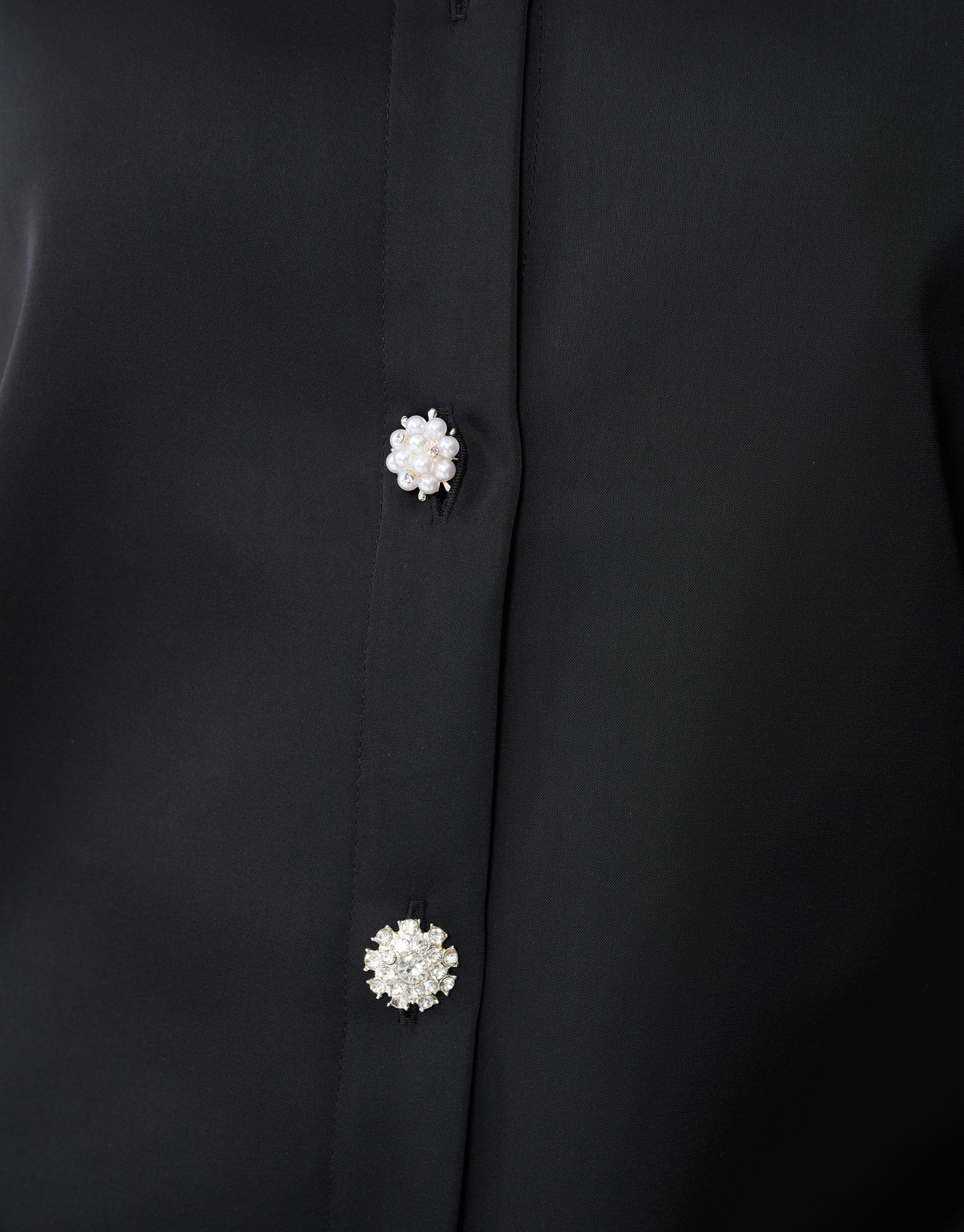 &Uuml;bergro&szlig;e Satinbluse Schwarz von Monica SHOEBY WOMEN