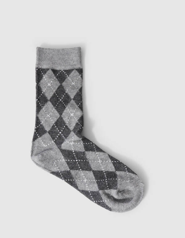 Karierte Socken Grau SHOEBY ACCESSOIRES
