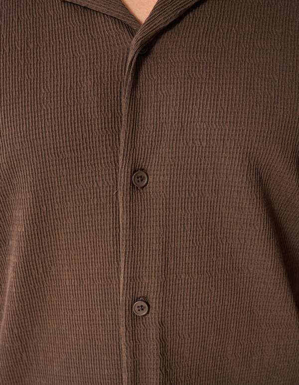 Structuur Overshirt Donkerbruin SHOEBY MEN