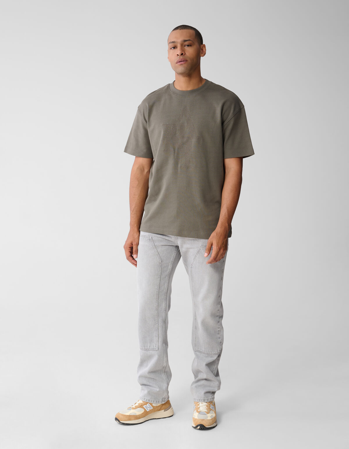 Stickerei-Kunst T-Shirt Dunkelgrün SHOEBY MEN