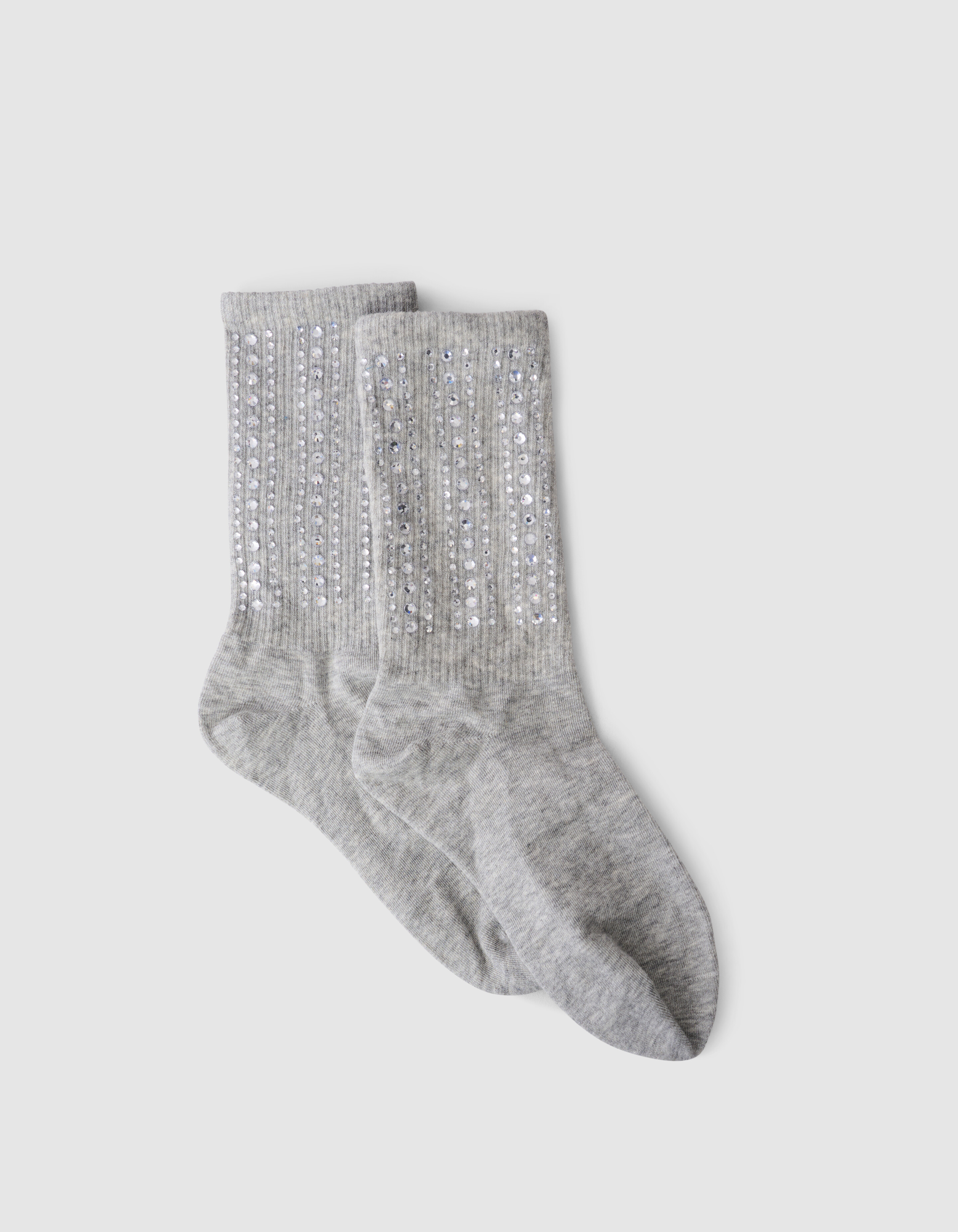 Strass-Socke Hellgrau SHOEBY ACCESSOIRES