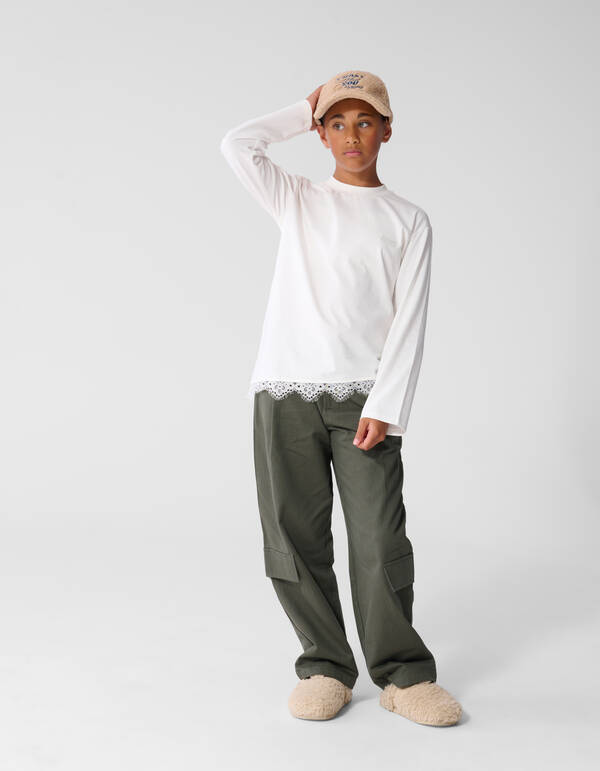 Cargo Barrel Fit Hose Dunkelgr&uuml;n SHOEBY GIRLS
