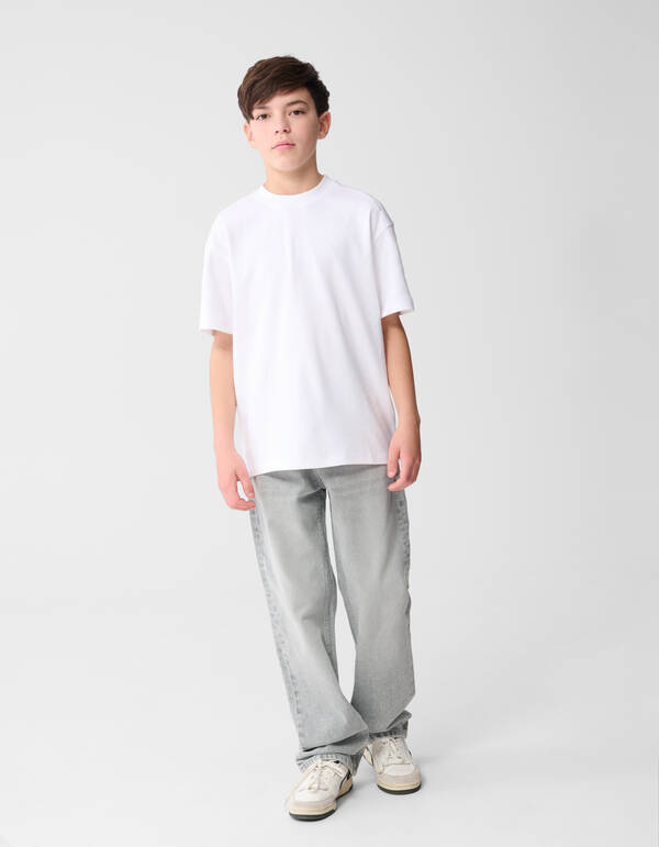 Basis Label T-shirt Wit SHOEBY BOYS