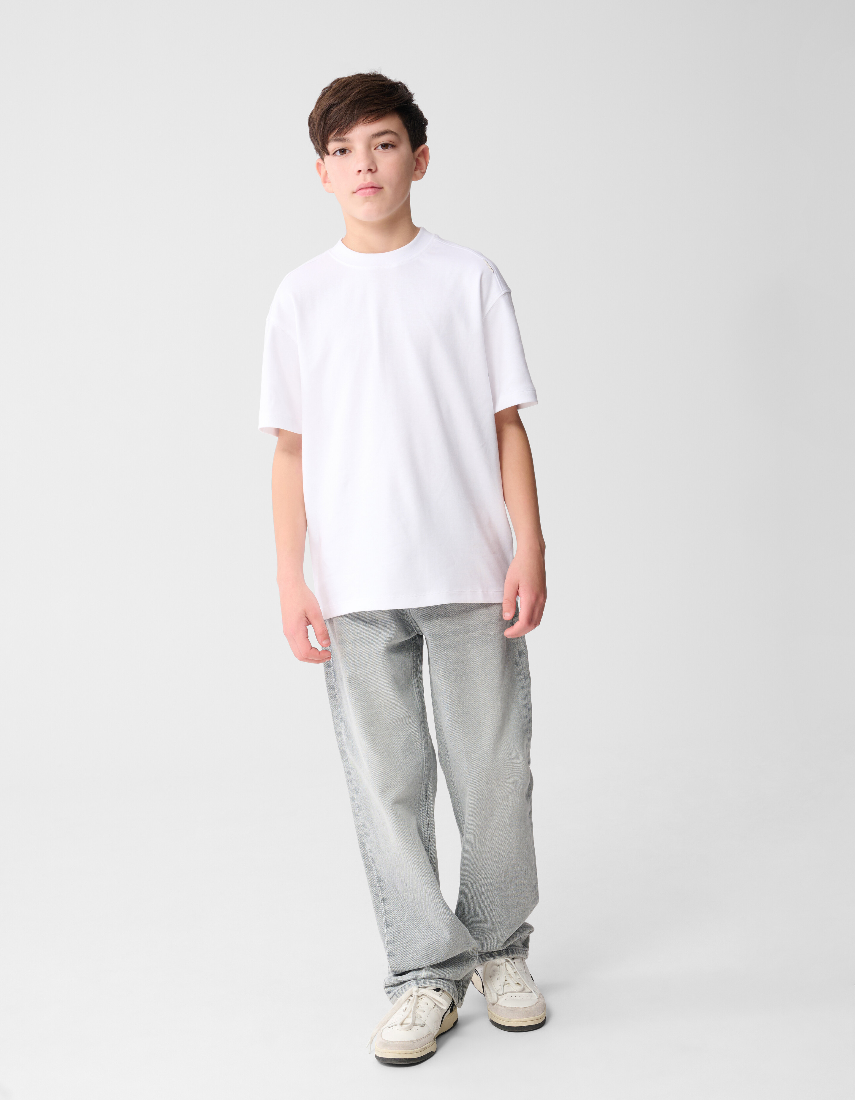Basis Label T-shirt Wit SHOEBY BOYS