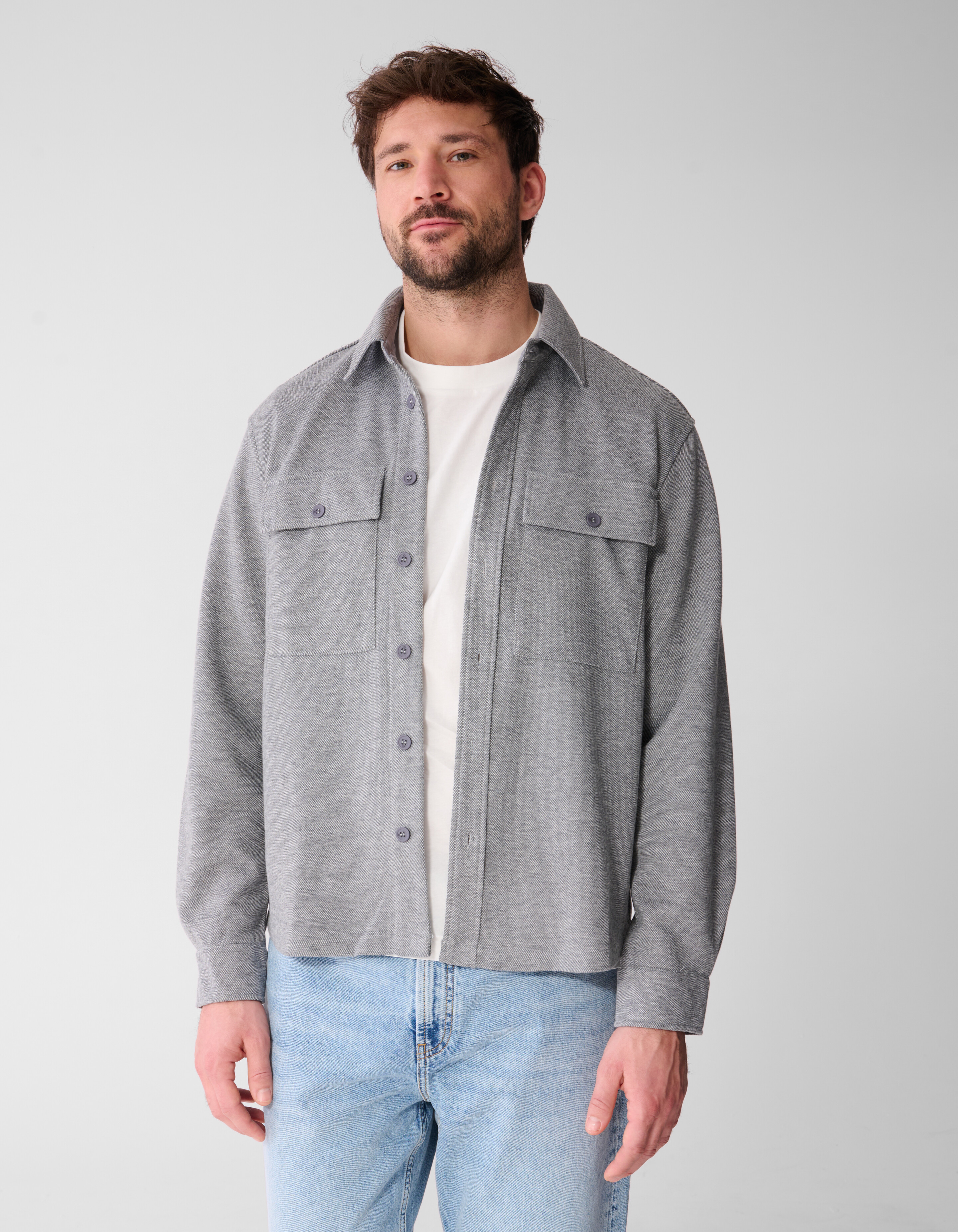 Weiches Overshirt Hellgrau SHOEBY MEN