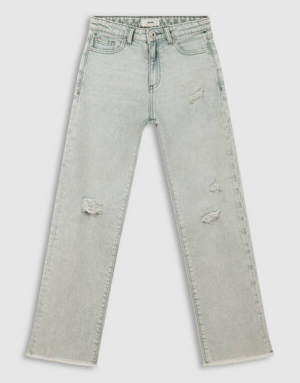 Destroy Straight Fit Jeans Hellgrau SHOEBY GIRLS