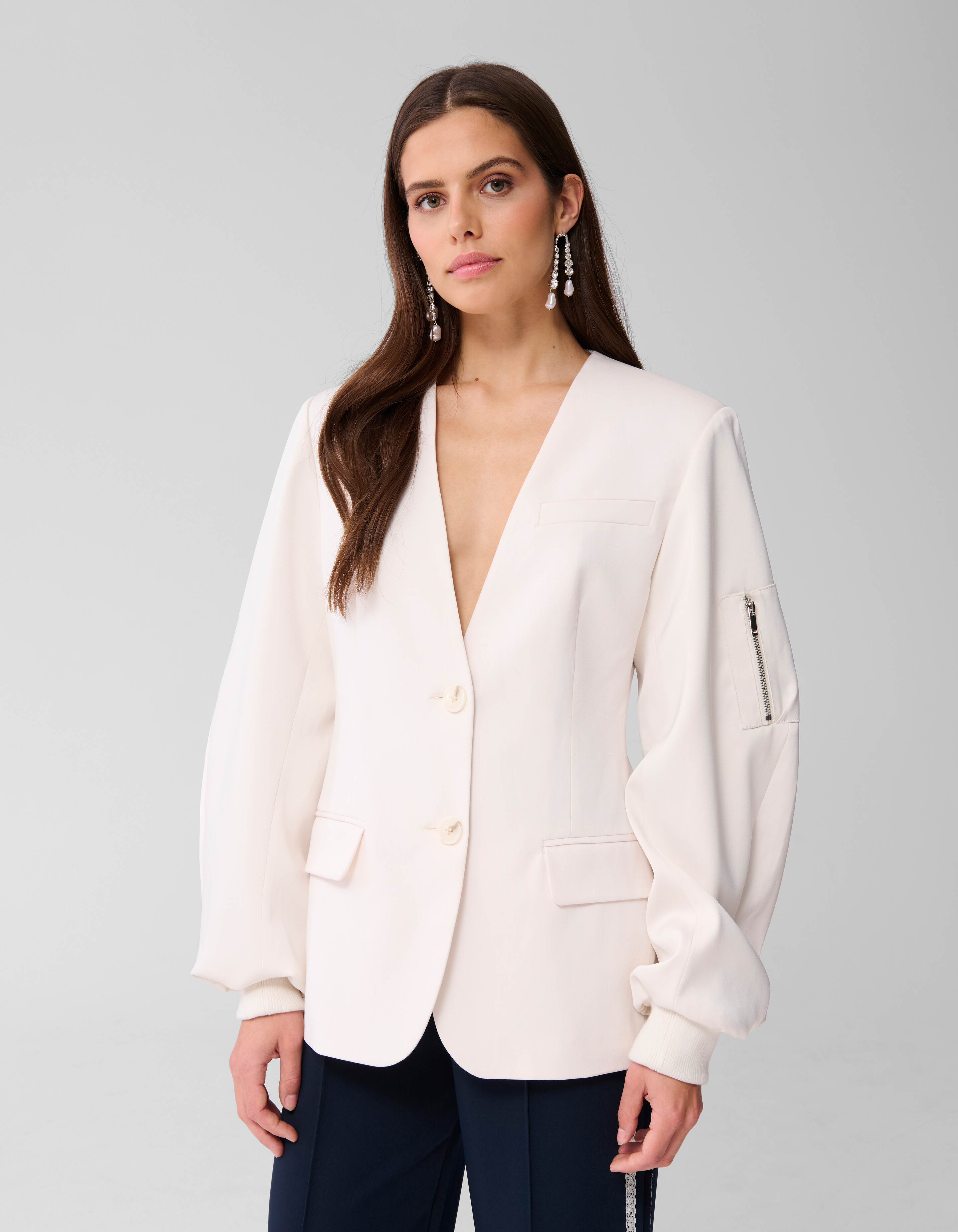 Bomber Sleeve Blazer Gebroken Wit SHOEBY WOMEN