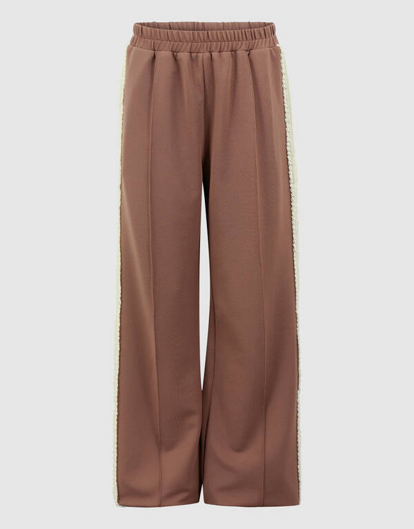 Ruffle Tape Wide Leg Fit Broek Bruin SHOEBY GIRLS