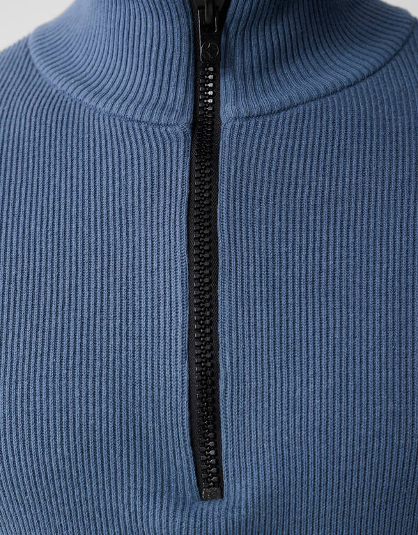 Strickpullover mit halbem Rei&szlig;verschluss Blau SHOEBY MEN