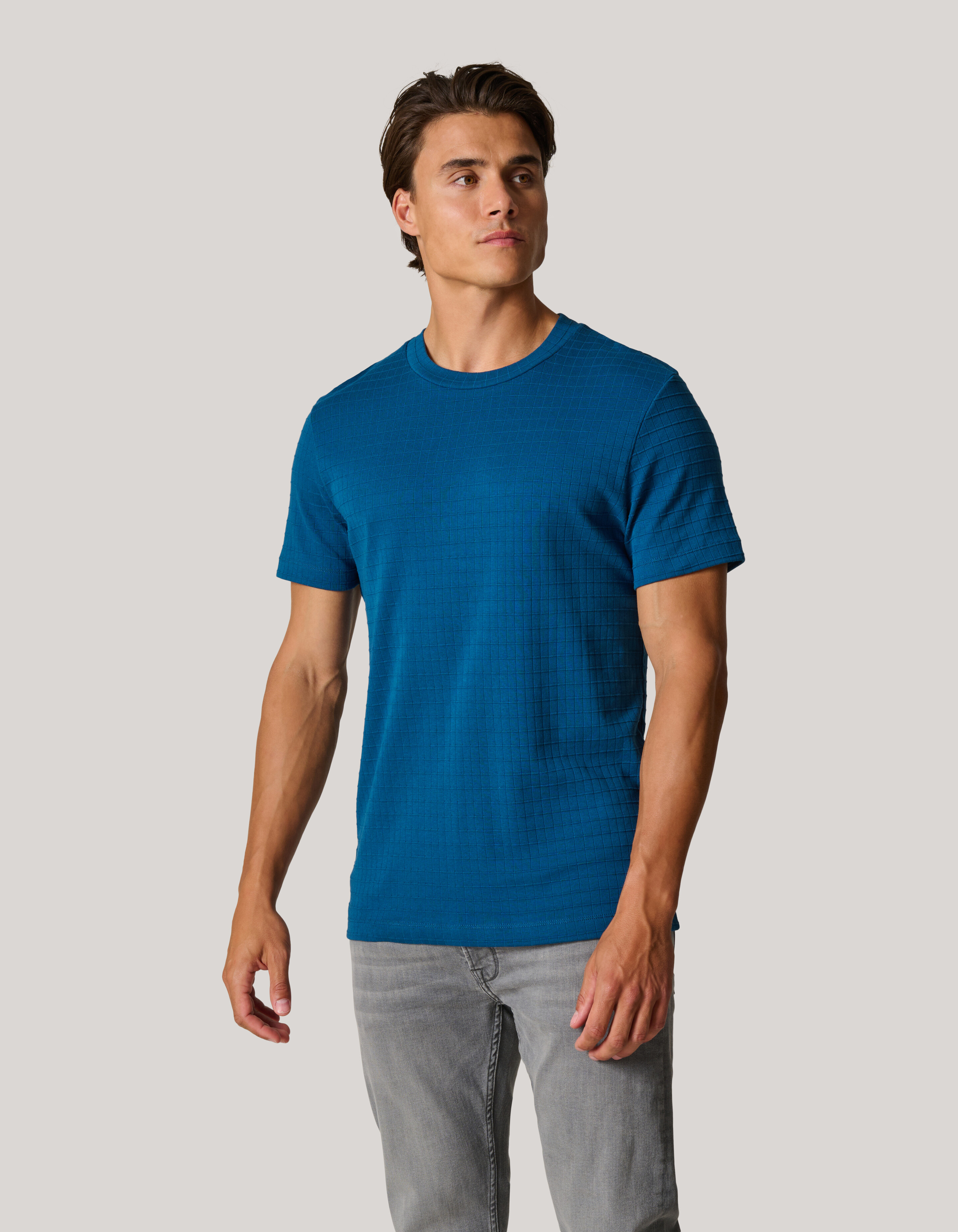 Structuur T-shirt Donkerblauw SHOEBY MEN