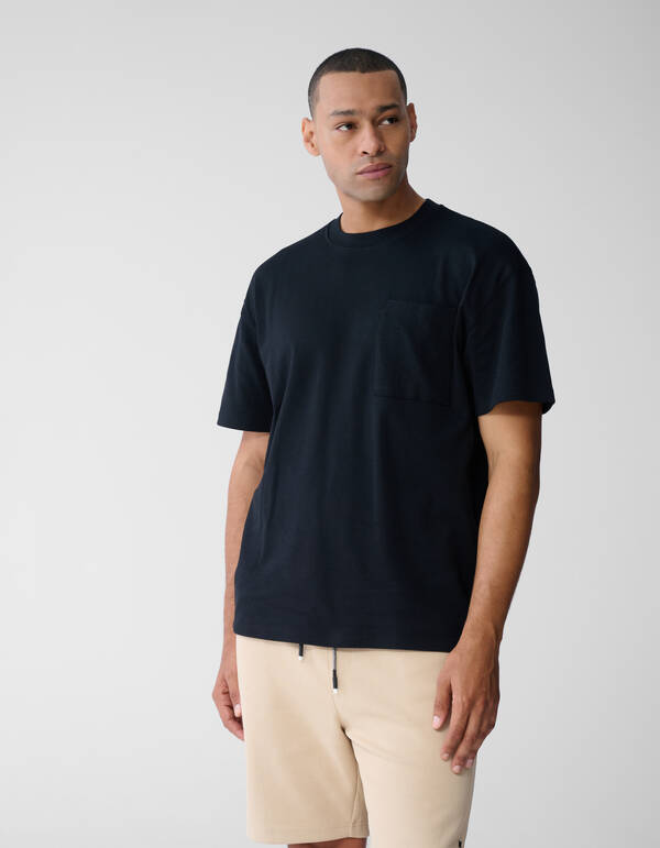 Struktur Pocket T-Shirt Schwarz SHOEBY MEN