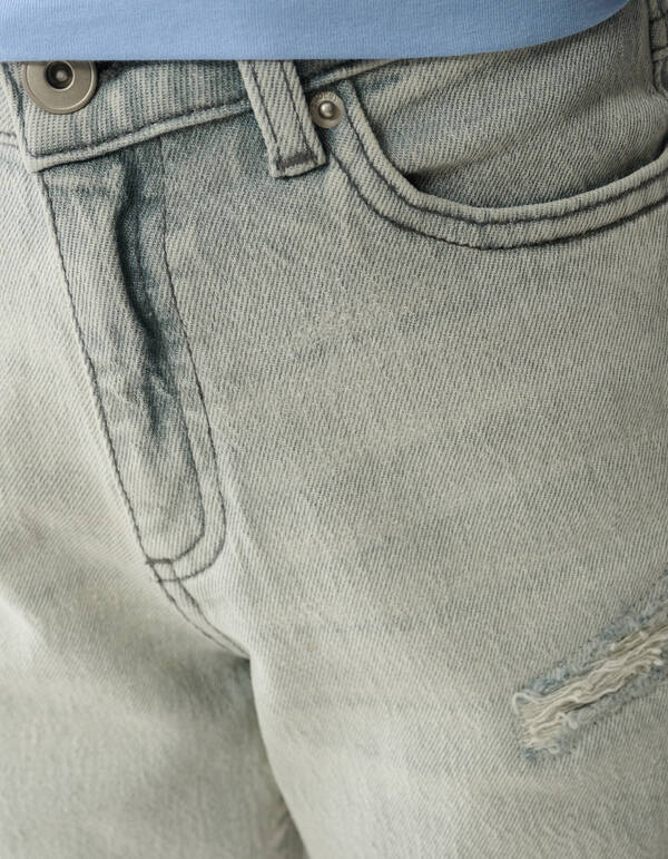 Destroy Straight Fit Jeans Hellgrau SHOEBY GIRLS