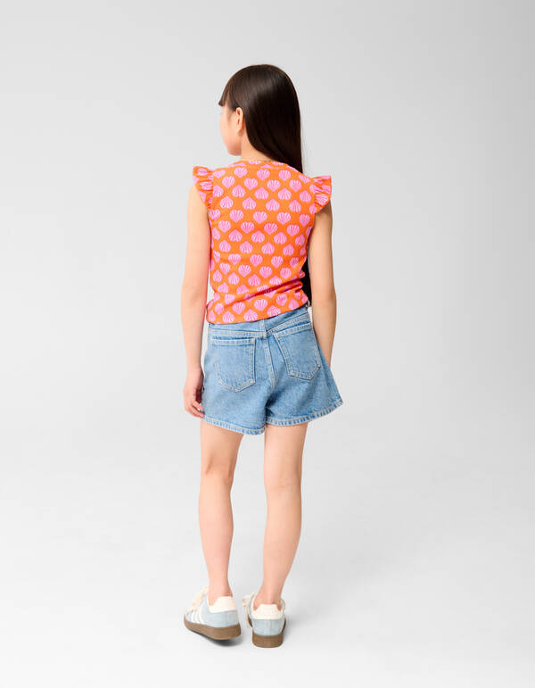 Muscheln R&uuml;schen-Top Orange SHOEBY GIRLS