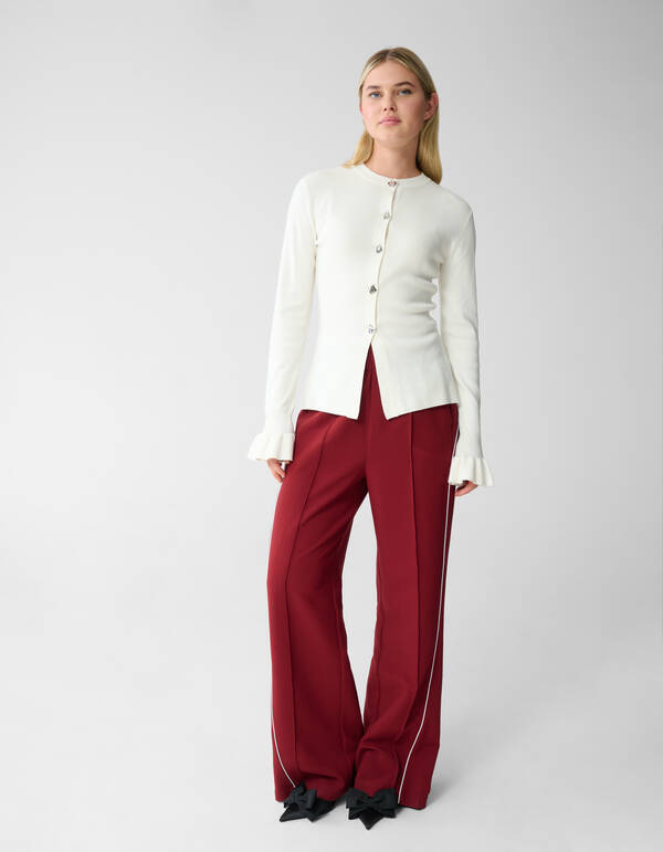 Weste mit R&uuml;schen&auml;rmeln in Off White SHOEBY WOMEN