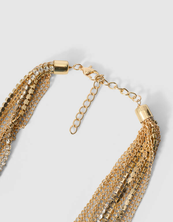 Schicht Strass Kette Gold SHOEBY ACCESSOIRES