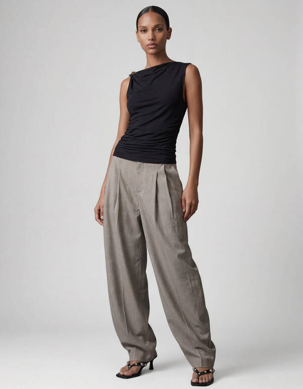 Ruiten Barrel Passende Hose Hellgrau SHOEBY WOMEN