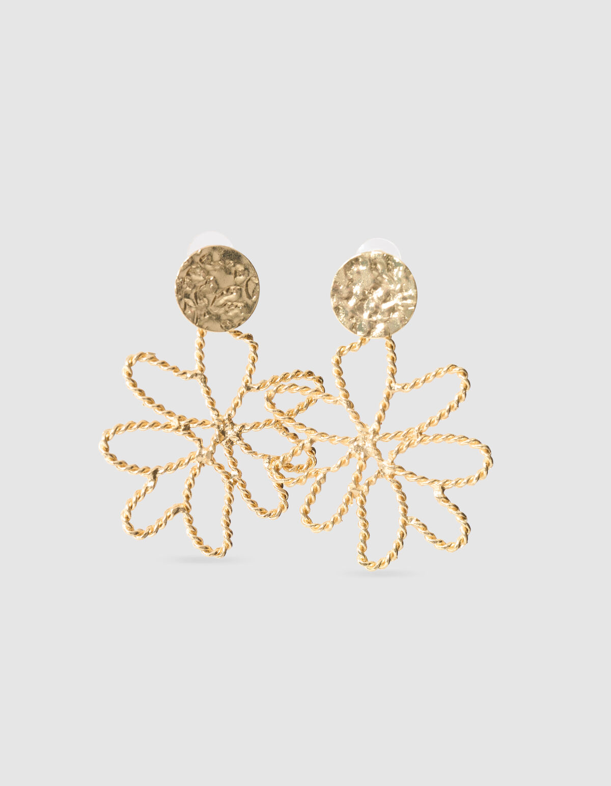 Gro&szlig;e Blumenohrringe Gold SHOEBY ACCESSOIRES