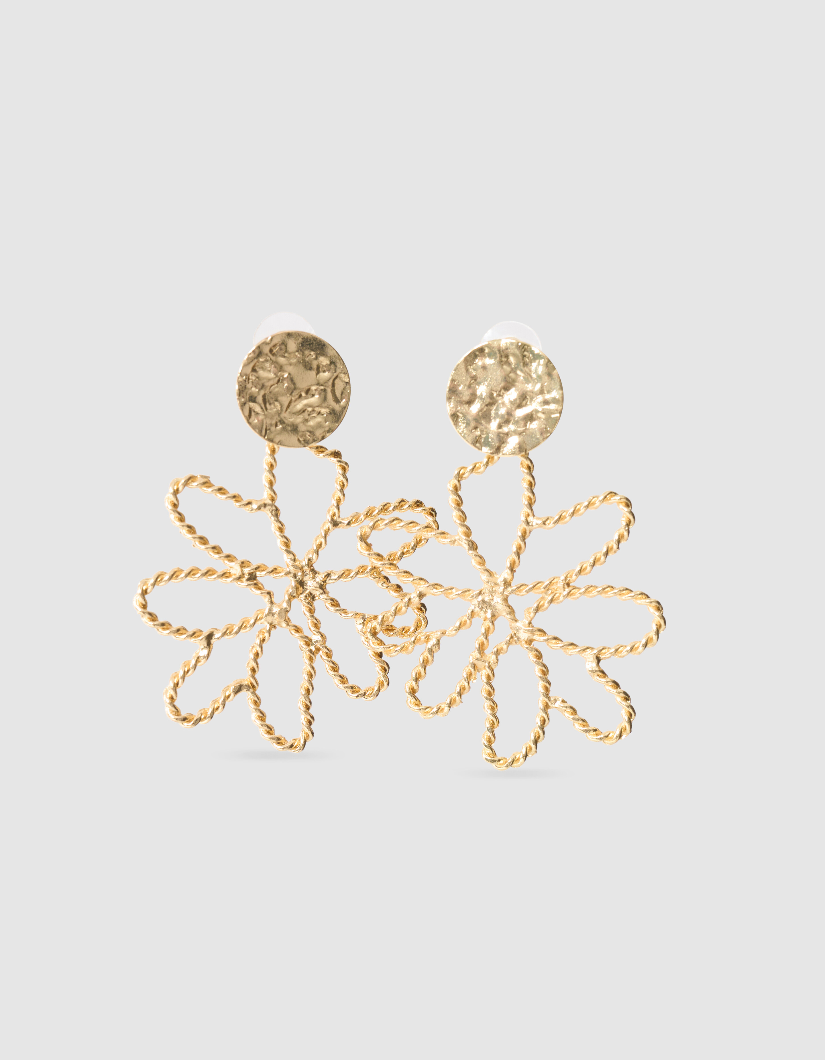 Gro&szlig;e Blumenohrringe Gold SHOEBY ACCESSOIRES