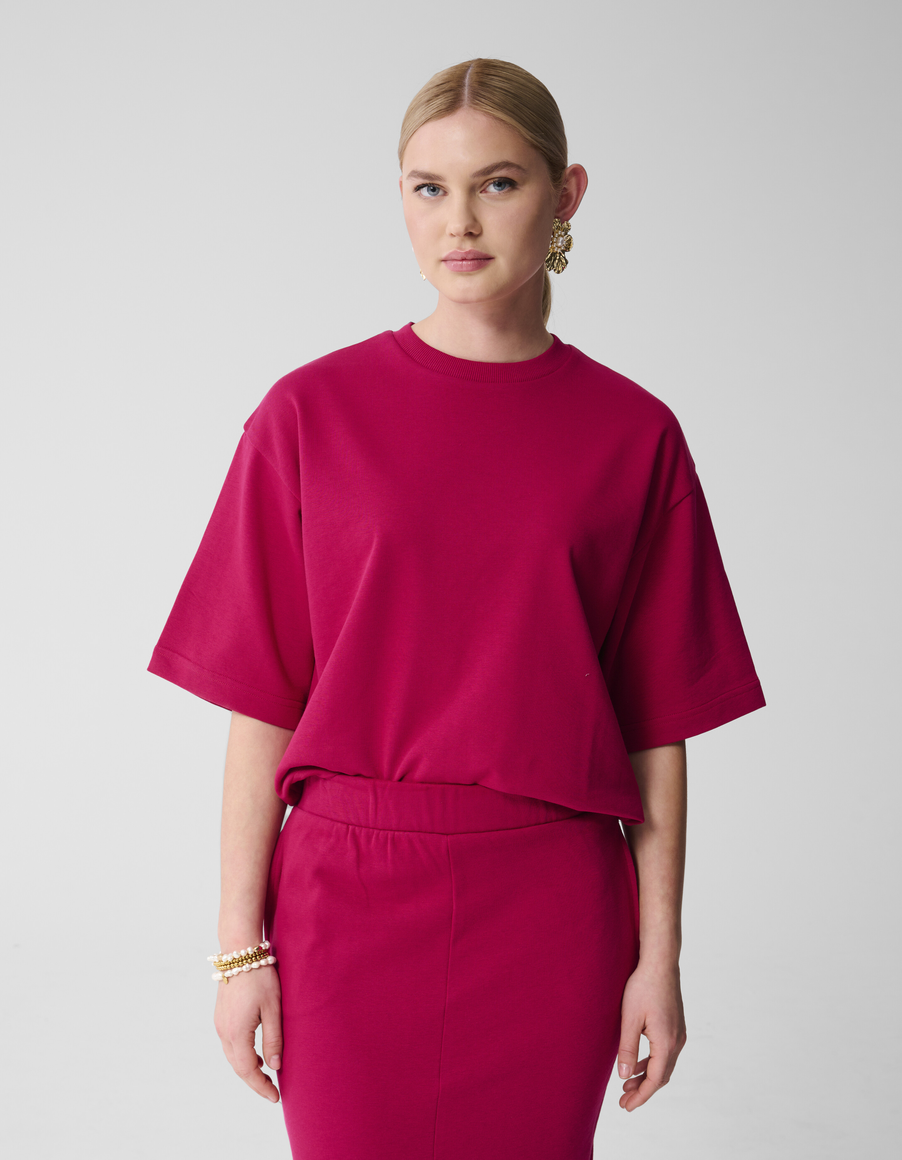 Übergroßes Sweat-T-Shirt Roze/Rood SHOEBY WOMEN