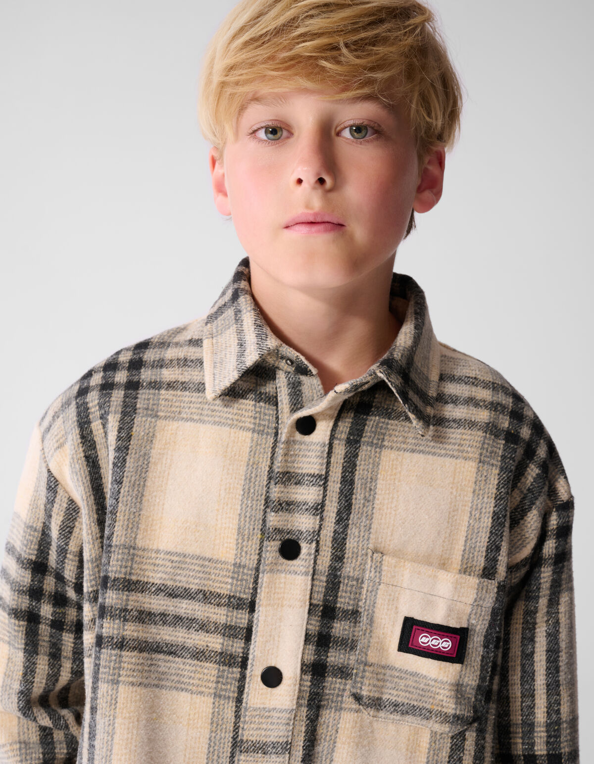 Destroyed Check Overshirt Off-White/Black SHOEBY BOYS