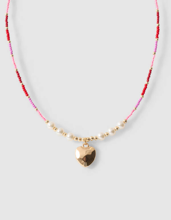 Perlenherz Kette Rosa SHOEBY ACCESSOIRES