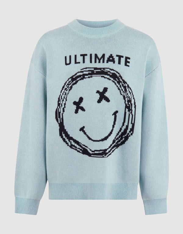 Smiley Strickpullover Hellgr&uuml;n SHOEBY BOYS