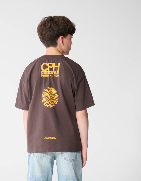 Copenhagen Artwork T-shirt Donkerbruin SHOEBY BOYS