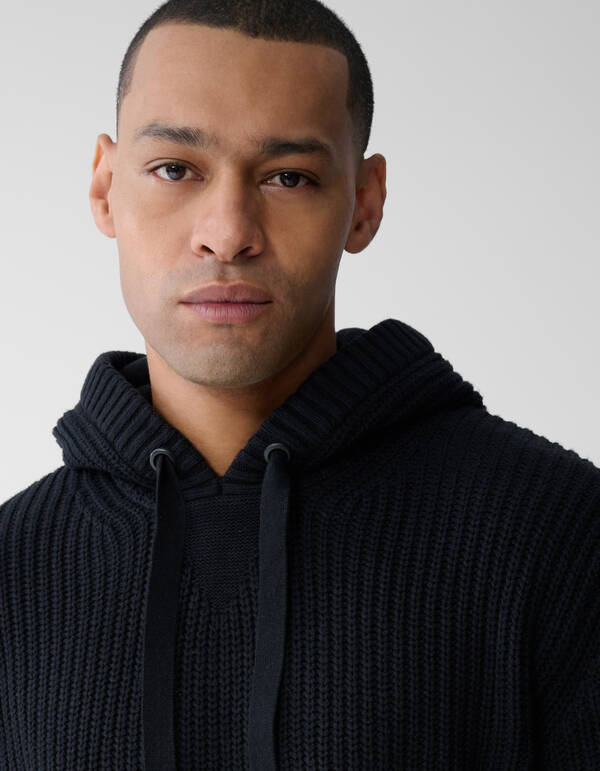 Gestrickter schwarzer Hoodie SHOEBY MEN