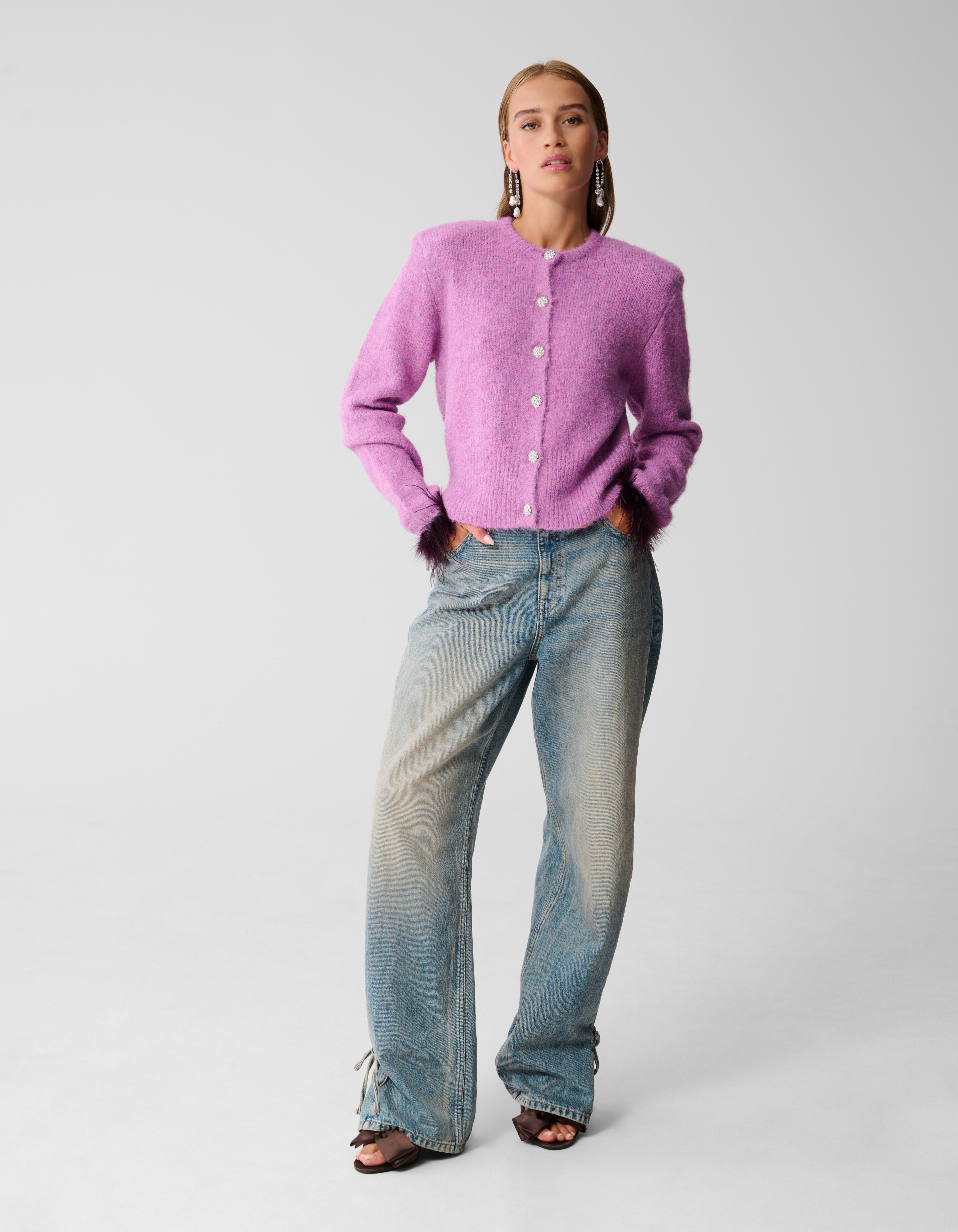 Feder-Strickjacke Rosa SHOEBY WOMEN