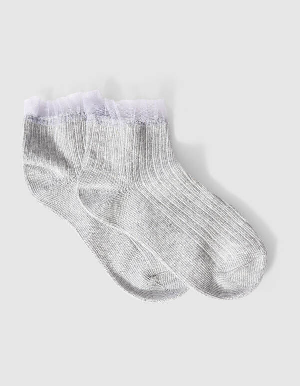 Ruffle-Socken Grau SHOEBY ACCESSOIRES