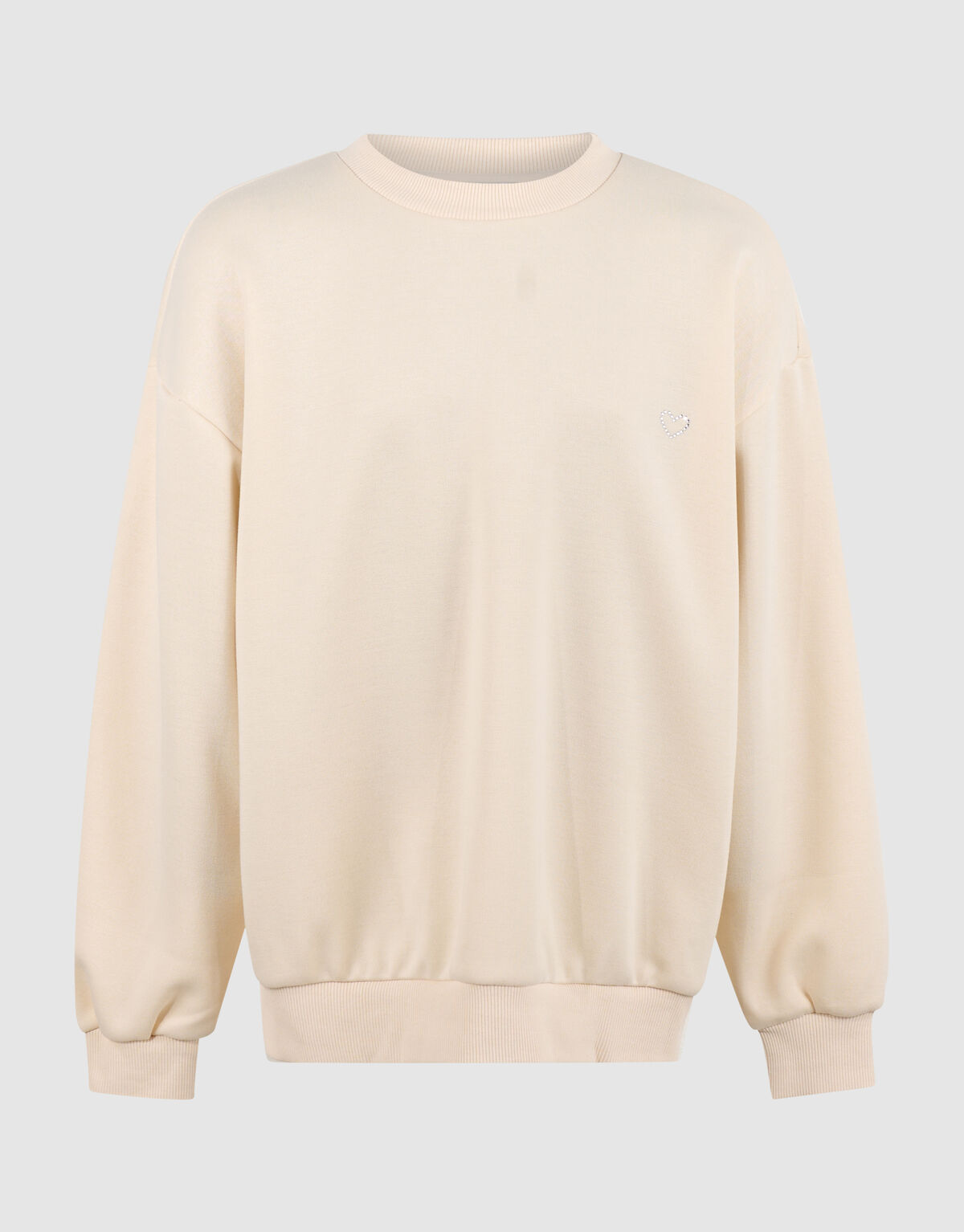 Strass Tekst Sweater Gebroken Wit SHOEBY GIRLS