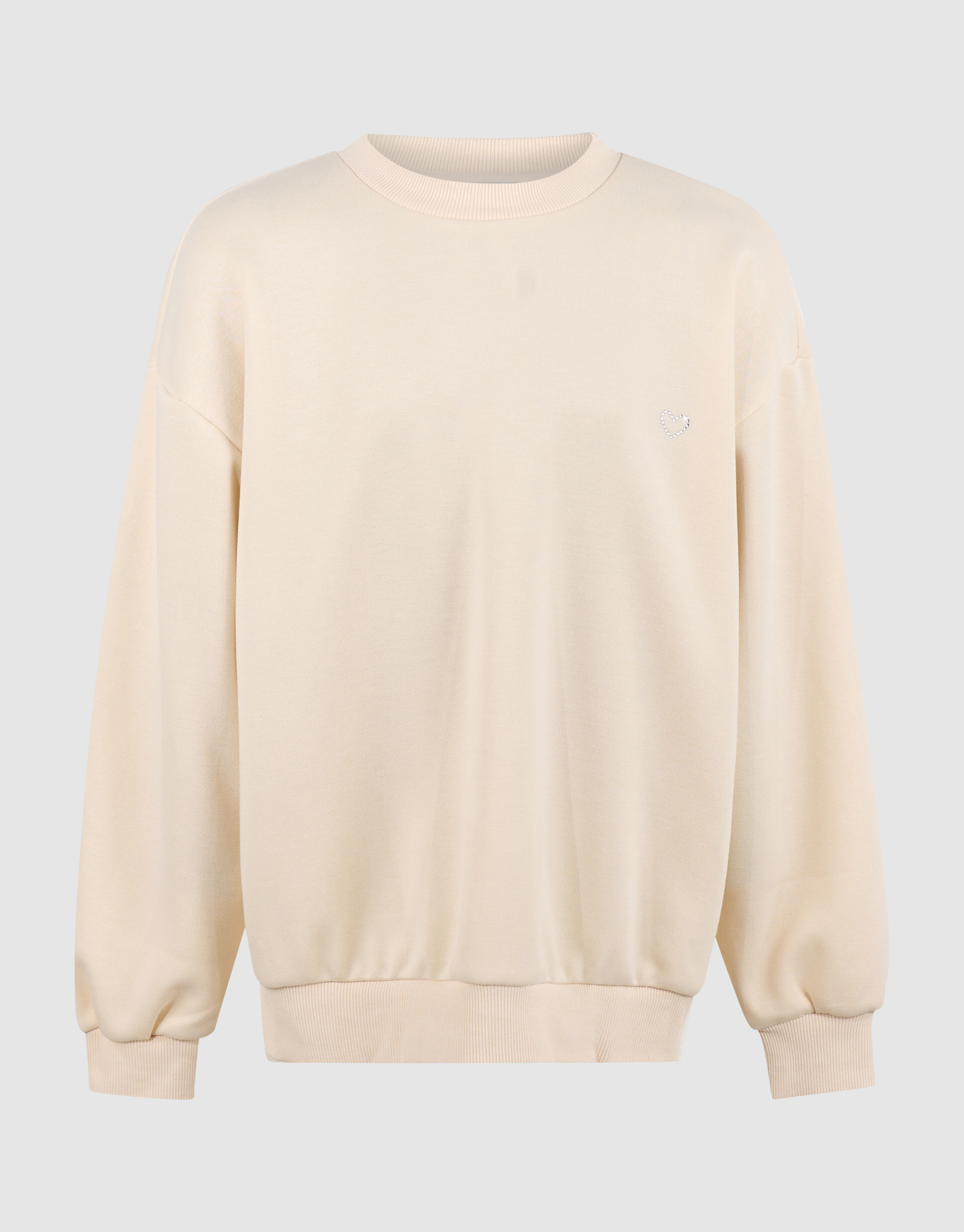 Strass Tekst Sweater Gebroken Wit SHOEBY GIRLS