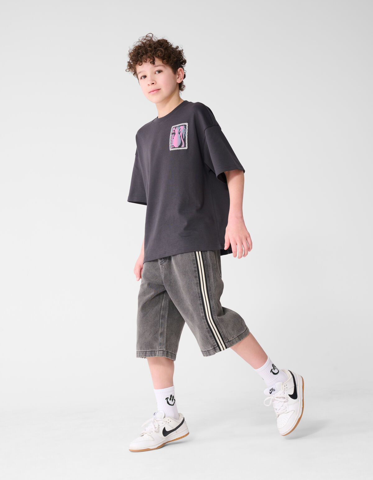 Sportliche Jeansshorts Grau SHOEBY BOYS